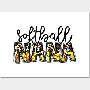 Softball Nana Leopard   Softball Nana Posters and Art